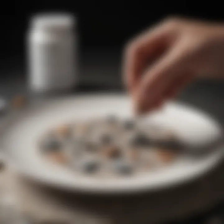 Streak test demonstration with minerals on a porcelain plate