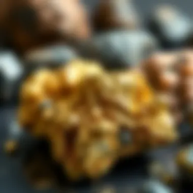 Comparison between gold ore and similar minerals highlighting distinguishing features