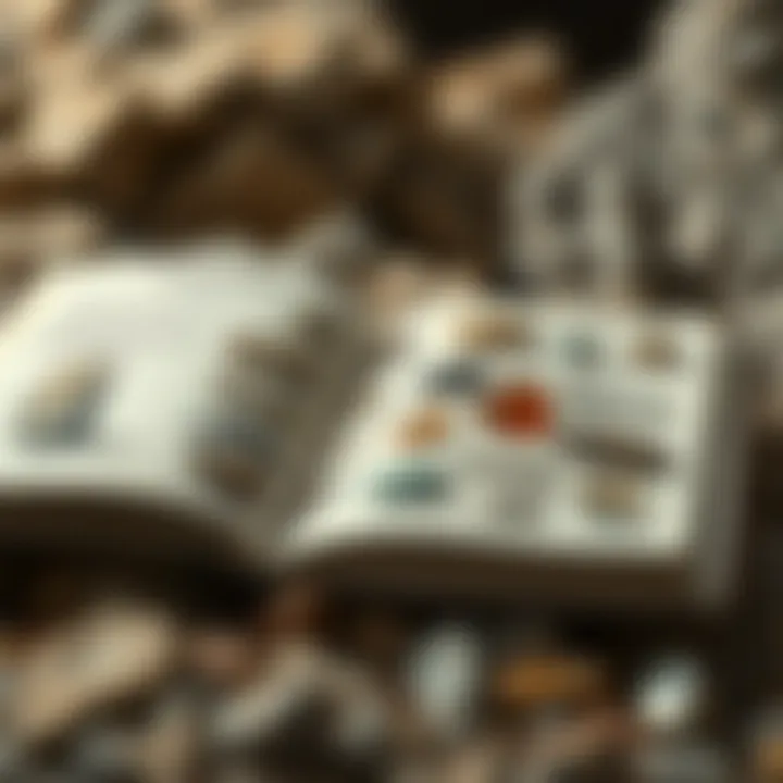 Field Guide to Rock Identification Field guide open to rock identification pages with various specimens displayed