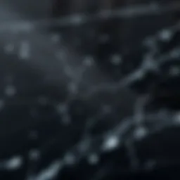 A close-up view of polished black granite showcasing its reflective surface and subtle flecks.