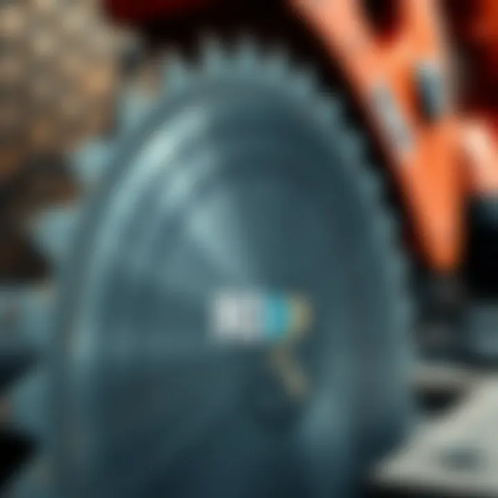 Detailed View of Rock Saw Blade Close-up of a rock saw's blade, showcasing its features