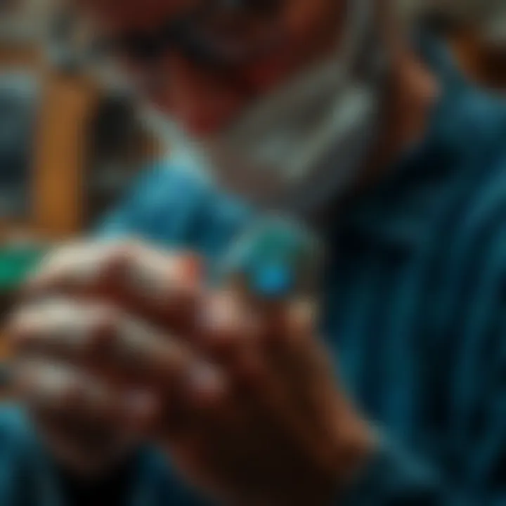 Artisan Craftsmanship in Ammolite Jewelry Artisan crafting ammolite jewelry with precision and care