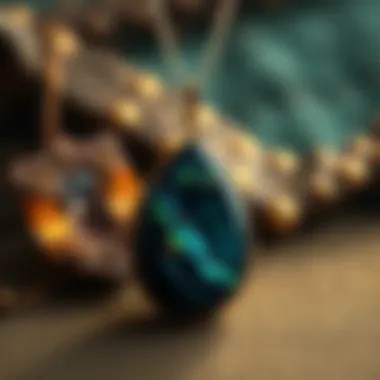 Elegant Ammolite Pendant Elegant ammolite pendant displayed on a luxurious background