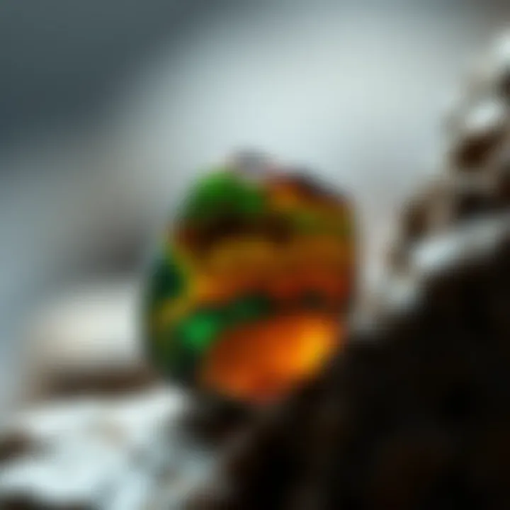 Raw Ammolite and Its Geological Origins Natural ammolite in its raw form, highlighting its geological origins