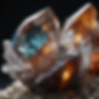 Close-up view of a stunning gem specimen showcasing its unique crystal structure.