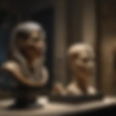 Ancient Artifacts in Museum Display Artifacts displayed in a modern museum setting