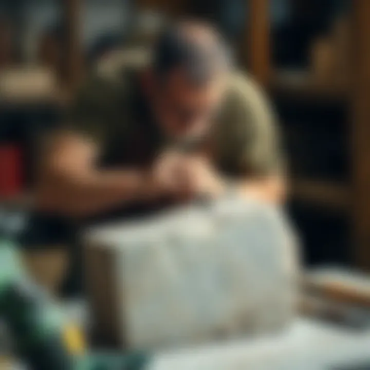 Carving Techniques in Action Artisan demonstrating carving techniques on a stone block