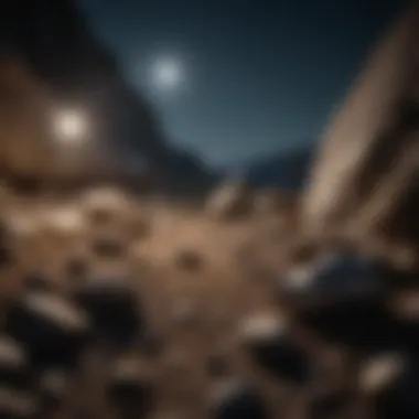 Nighttime Collection of Yooperlites Collector using a flashlight to search for Yooperlites at night