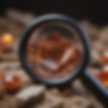 Exploring Gemstone Characteristics through Magnification Loupe magnifier showcasing intricate details of a gemstone