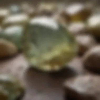 Close-up view of chrysoberyl showcasing its unique color and clarity