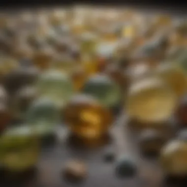 Diverse Varieties of Chrysoberyl Collection of various chrysoberyl gemstones reflecting light