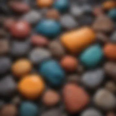 Aesthetic Collection of Glowing Rocks A collection of glowing rocks arranged aesthetically, highlighting their diverse shapes and colors
