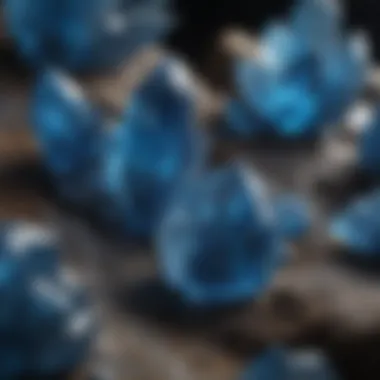 Blue Crystals in Culture Artistic representation of blue crystals integrated into cultural artifacts.