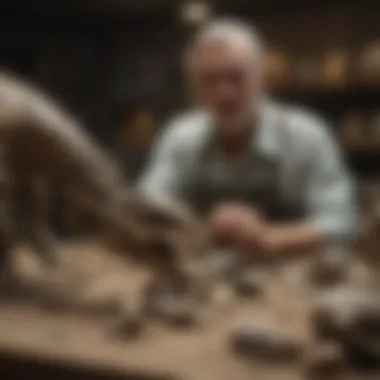 A reputable dealer exhibiting various dinosaur fossils