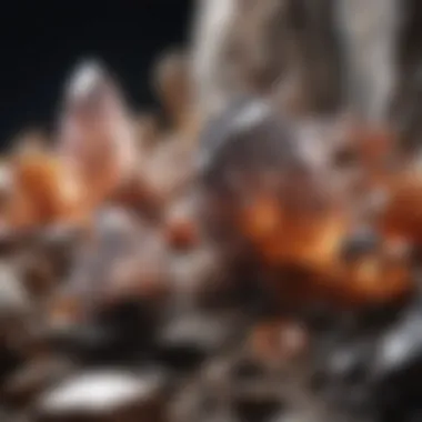 Geological Formation of Crystals A detailed image illustrating the geological formation of crystals