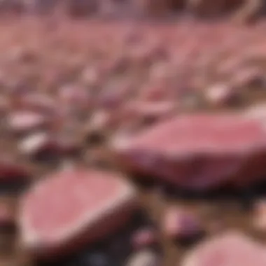 A geological cross-section illustrating the formation of pink stones within the earth