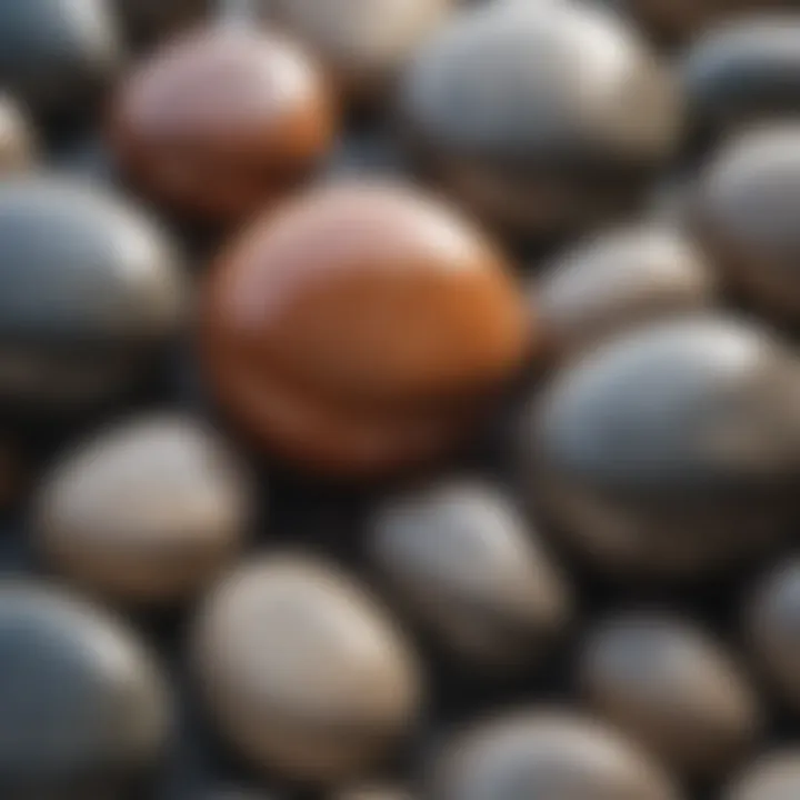 Close-up of polished stones demonstrating the results of effective polishing techniques