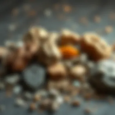 Materials for Effective Mold Making An array of materials commonly used in crafting molds, showcasing their textures and colors.