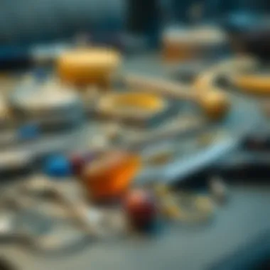 An assortment of jewelry-making tools laid out for creating stunning designs