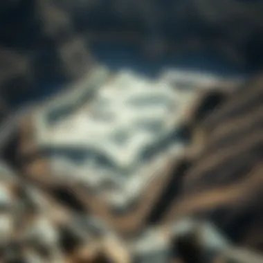 An aerial view of a popular crystal mining site in Arkansas