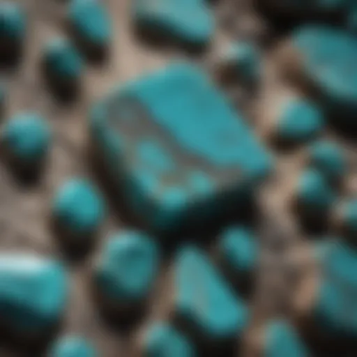 Close-up of genuine turquoise showcasing its unique matrix patterns.