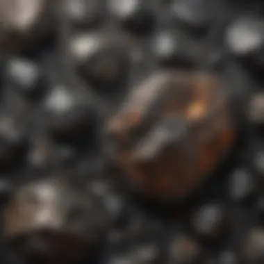 Unique Meteorite Texture and Features A close-up view of a meteorite's unique texture and features