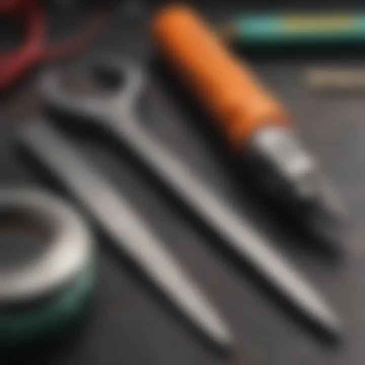 A close-up view of essential wire wrapping tools including pliers and cutters, emphasizing their importance in the craft.