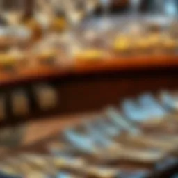 Elegant display of silver flatware showcasing intricate designs