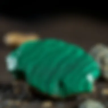 Polished Malachite with Unique Banding Rich green malachite displaying its unique banding and patterns in a polished form