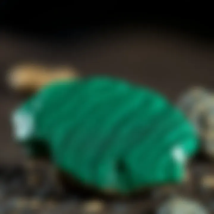 Polished Malachite with Unique Banding Rich green malachite displaying its unique banding and patterns in a polished form