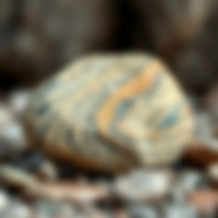 Close-up of a tumbled stone showcasing its unique texture and color