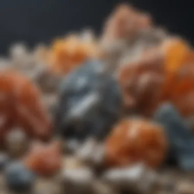 Diverse Specimens of Barite An assortment of barite specimens highlighting various colors and forms.