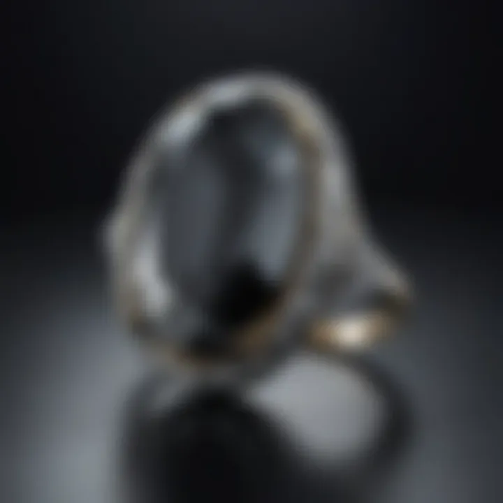 A striking black diamond set in an exquisite ring, illustrating its rarity and beauty