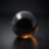 A close-up of a stunning black onyx gemstone showcasing its smooth surface and deep color