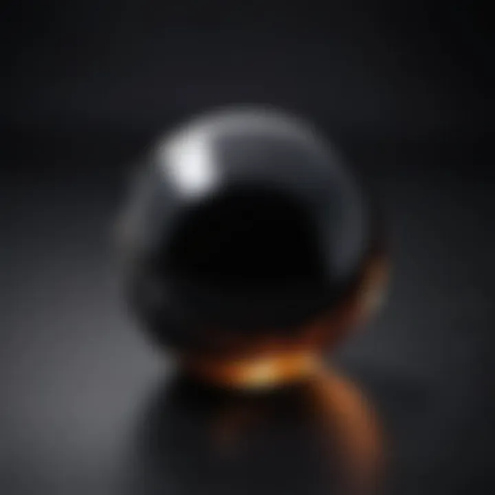 A close-up of a stunning black onyx gemstone showcasing its smooth surface and deep color