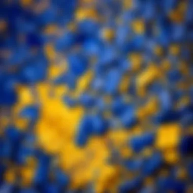 A close-up view of lapis lazuli, highlighting its rich color and golden flecks