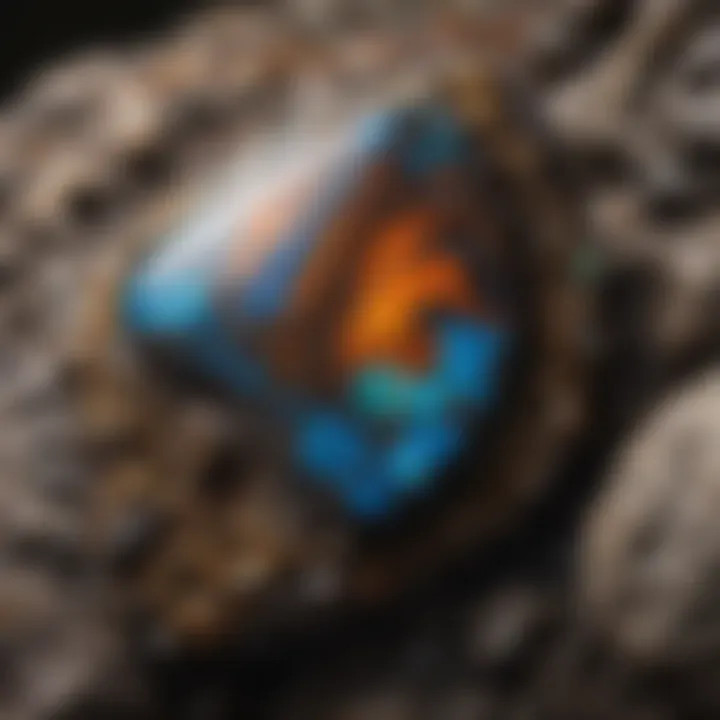 Close-up of Boulder Opal showcasing intricate details