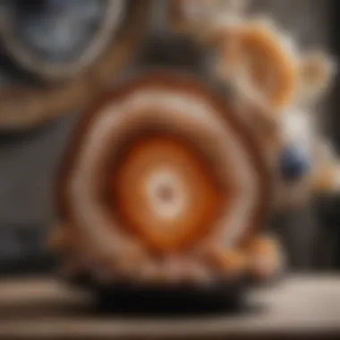 Decorative Use of Brazilian Agate in Interiors Decorative arrangement of Brazilian agate slices used in interior design