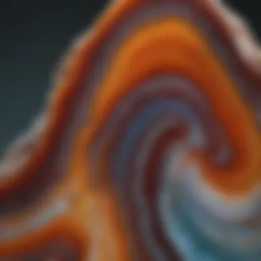 Unique Textures of Brazilian Agate Macro shot highlighting the unique textures and colors of a Brazilian agate slice