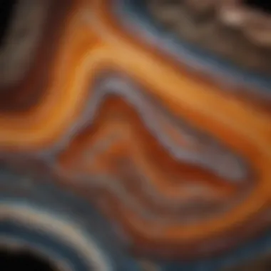 Intricate Banding in Brazilian Agate Stunning cross-section of a Brazilian agate slice revealing intricate banding patterns