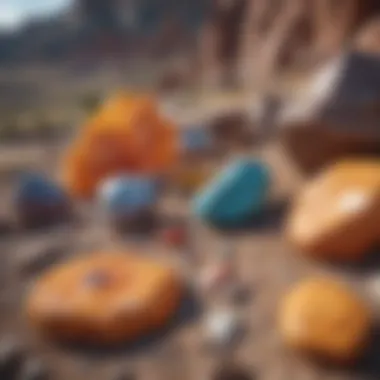 A stunning view of Colorado's rocky landscape showcasing vibrant mineral formations.