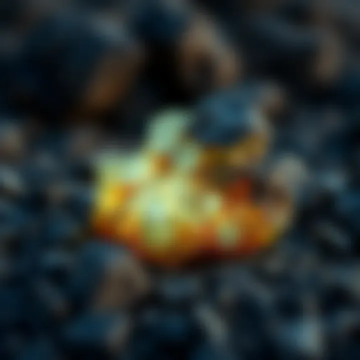 A beautifully displayed core glow rock in a natural setting, emphasizing its environmental context and significance.