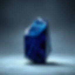 Deep blue crystal showcasing white striations