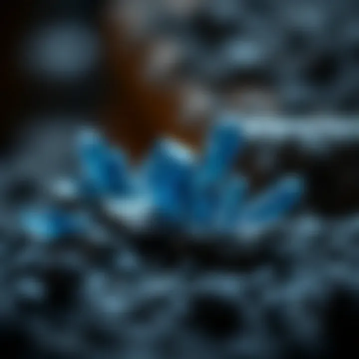 Illustration of dark blue crystals in cultural artifacts