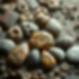 Stunning display of polished dinosaur bone cabochons showing unique patterns.