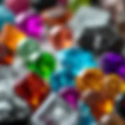 A stunning display of various gemstones showcasing their vibrant colors and unique cuts.