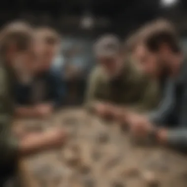 Group of enthusiasts engaging with fossil identifier technology in a workshop