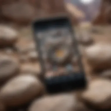 Rock Identification App Interface A smartphone displaying a rock identification app interface
