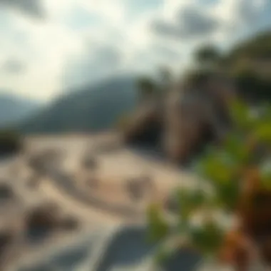 A serene landscape of gem mining location