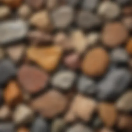 Close-up view of various rock types showcasing their textures and colors